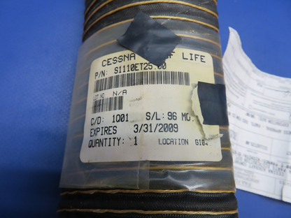 Cessna Stationair Duct P/N S1110ET25.00 NEW OLD STOCK w/ 8130 (0326-1812)2
