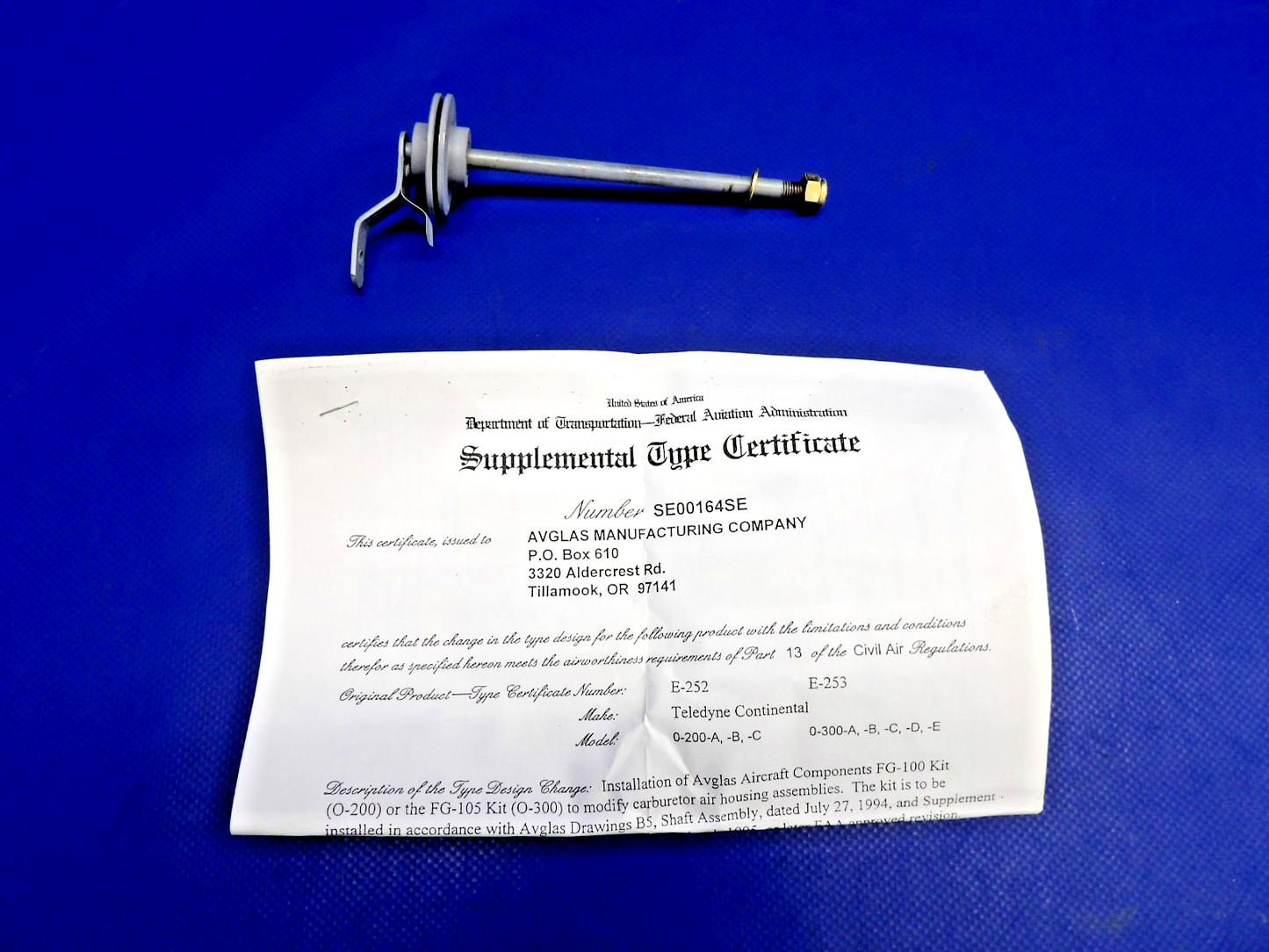 Avglas Carburetor Heat Box Repair Kit w/ STC P/N TFG-100 NOS (0426-1220)3