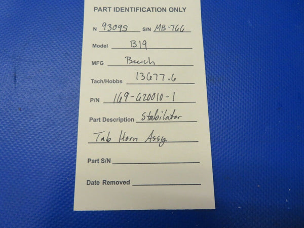Beech B19 Musketeer Stabilator Tab Horn Assy P/N 169-620010-1 (0821-824)