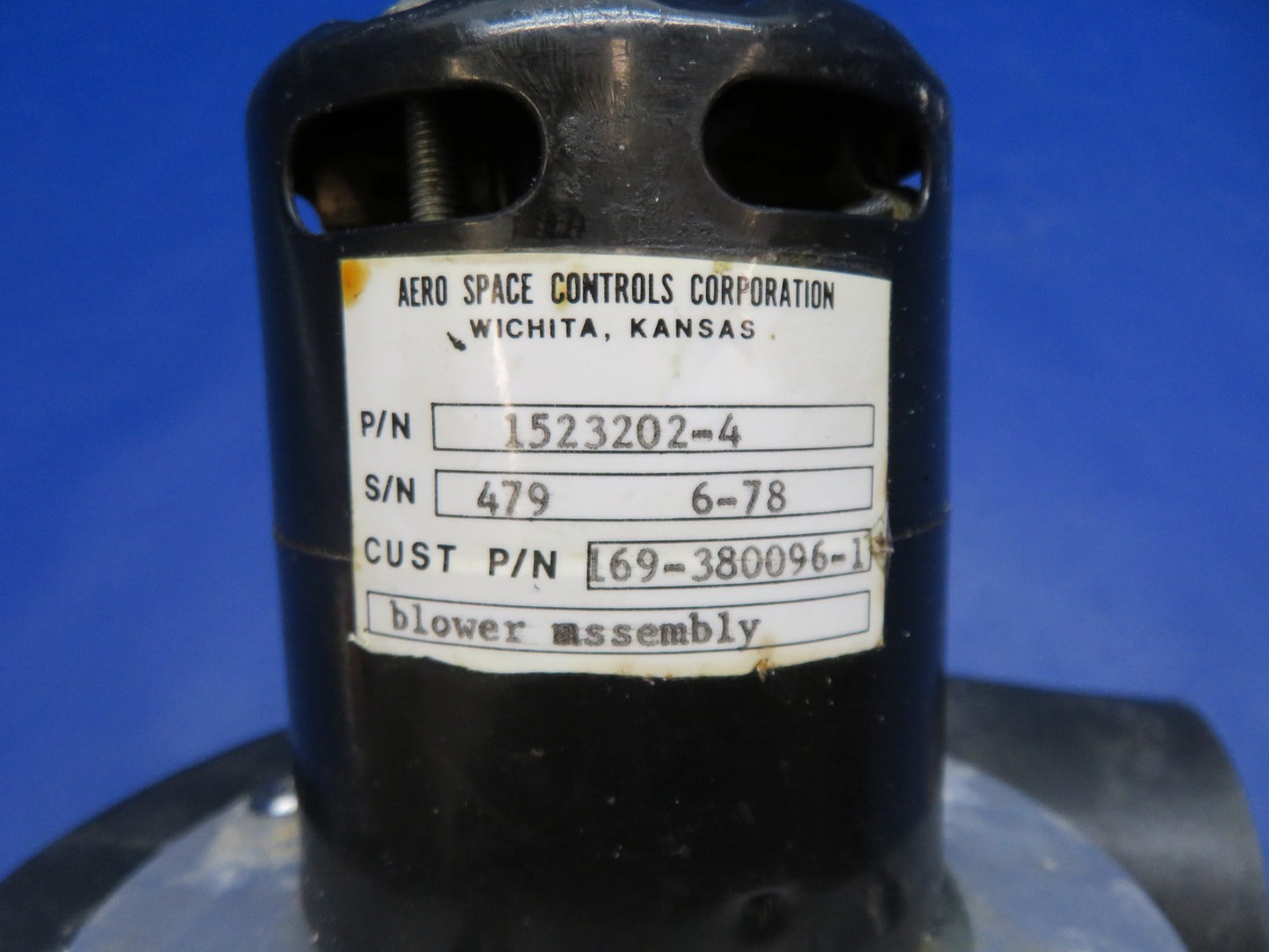 Beech 76 Duchess Aero Space Controls Blower P/N 1523202-4 TESTED (0326-104)1