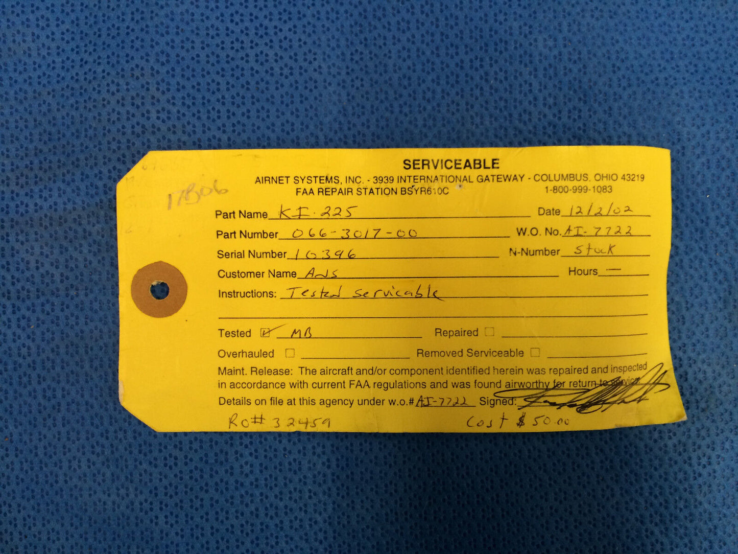 King KI-225 ADF Indicator P/N 066-3017-00  (1015-157)