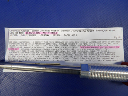 Cessna 172 / 172RG McFarlane Mixture Control Cable P/N MC600-72 (0726-1225)2