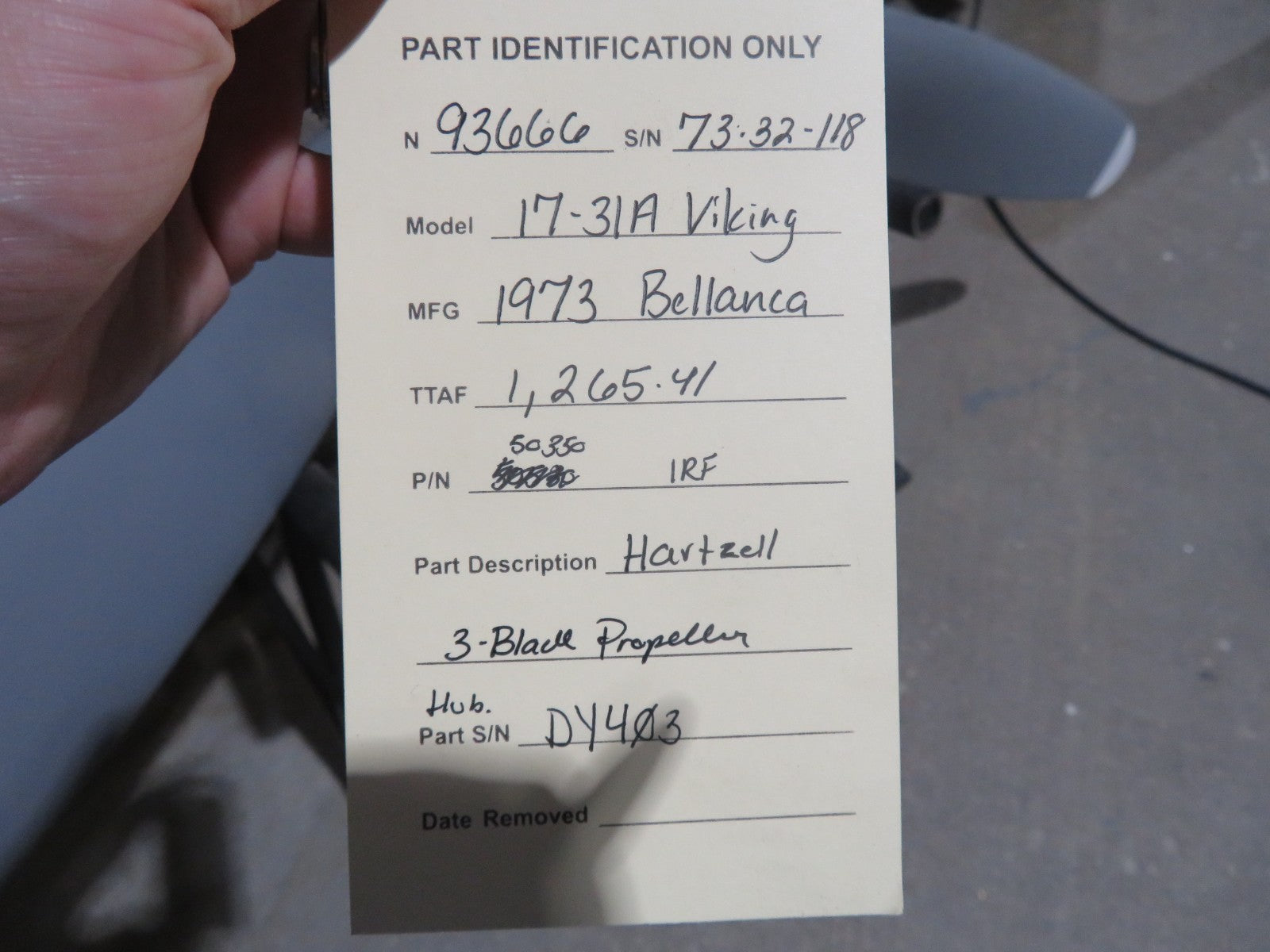 Bellanca 17-31A Hartzell 3-Blade Propeller HC-C3YR-1RF No Logs (0825-1729)22