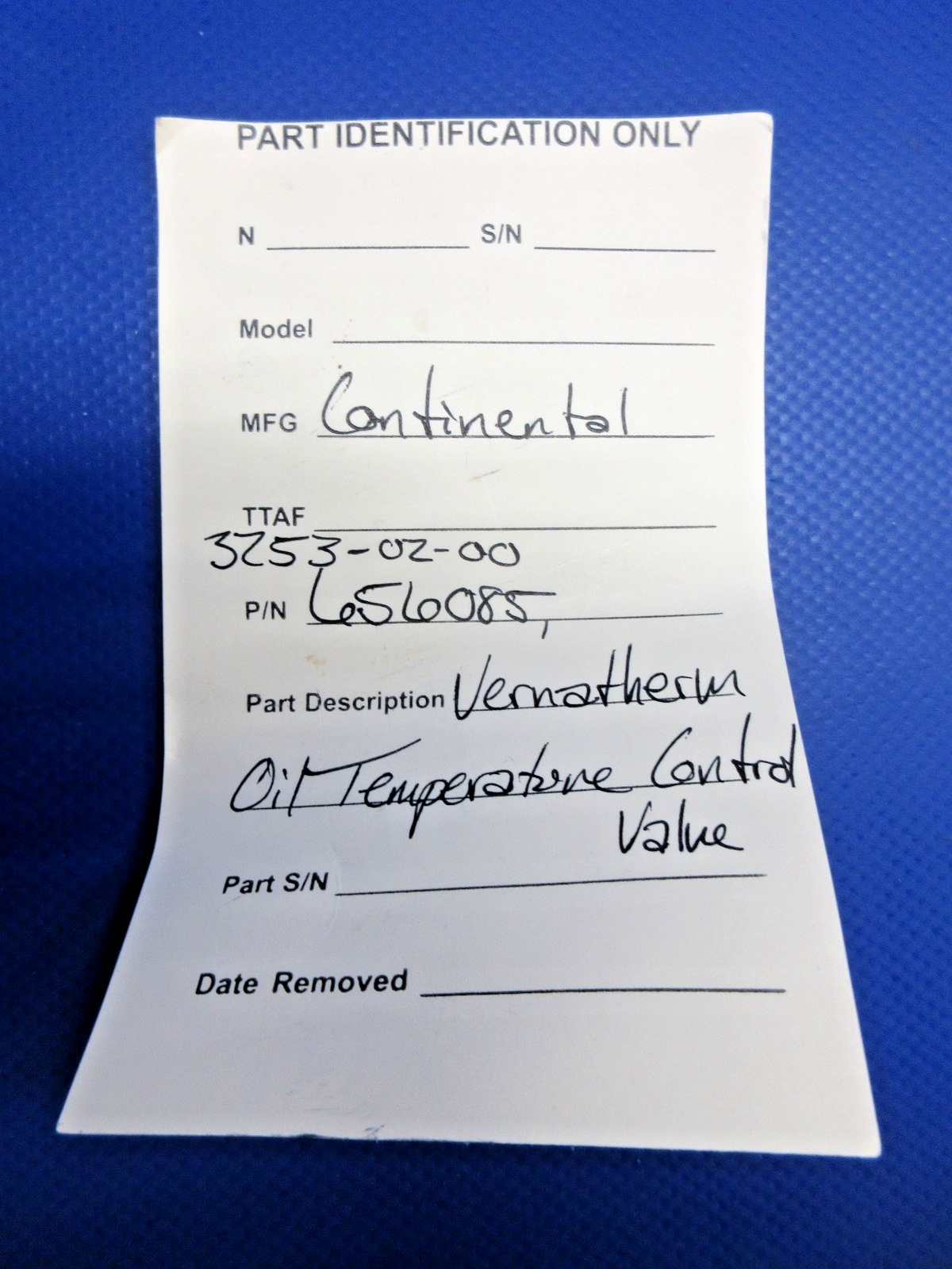 Continental Vernatherm Oil Temperature Control Valve P/N 656085 (0226-1019)9