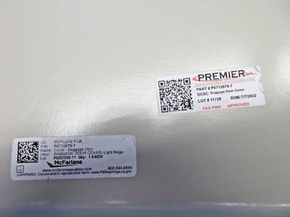 Cessna 172 Texas Aero Plastics Baggage Door Cover P/N P0715079-7 NOS (0726-896)2