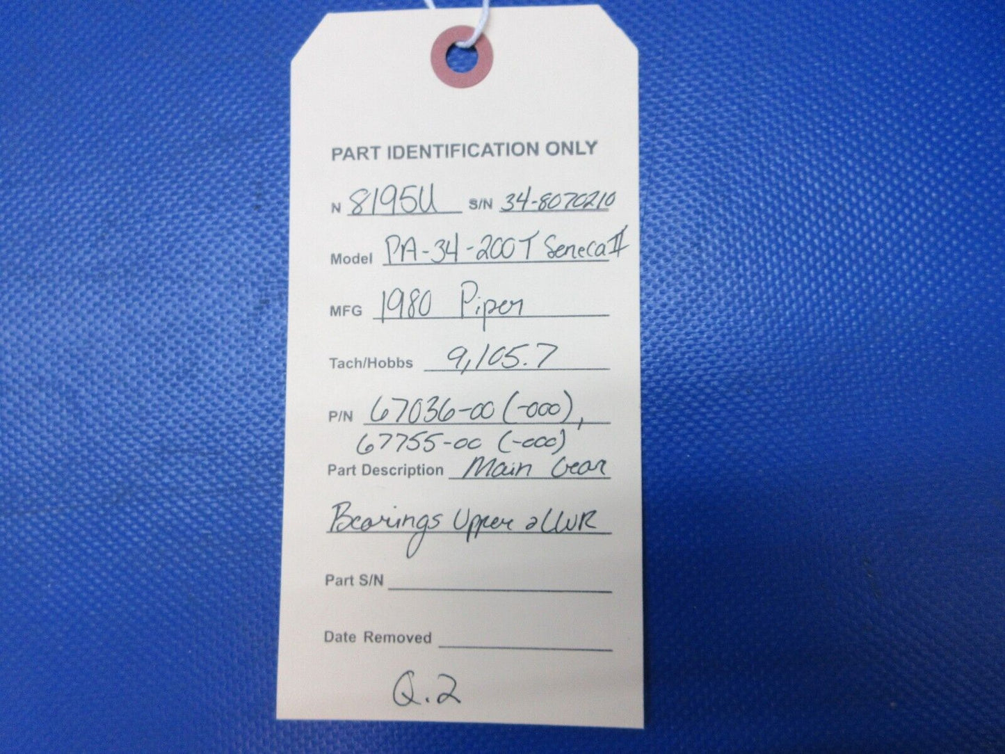 Piper PA-34-200T Seneca II MG Bearings Upper & LWR P/N 67036-00 (0924-1379)