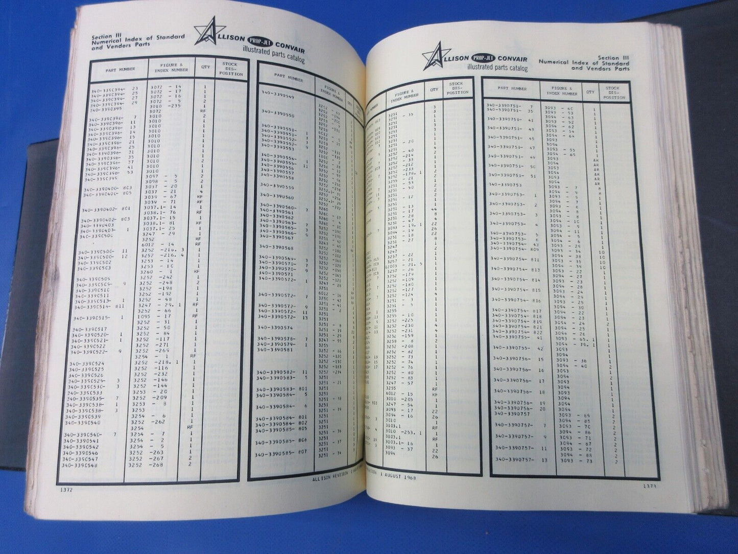 Allison / Convair 340/440 Prop-Jet Convair Illustrated Parts Catalog (0824-1257)