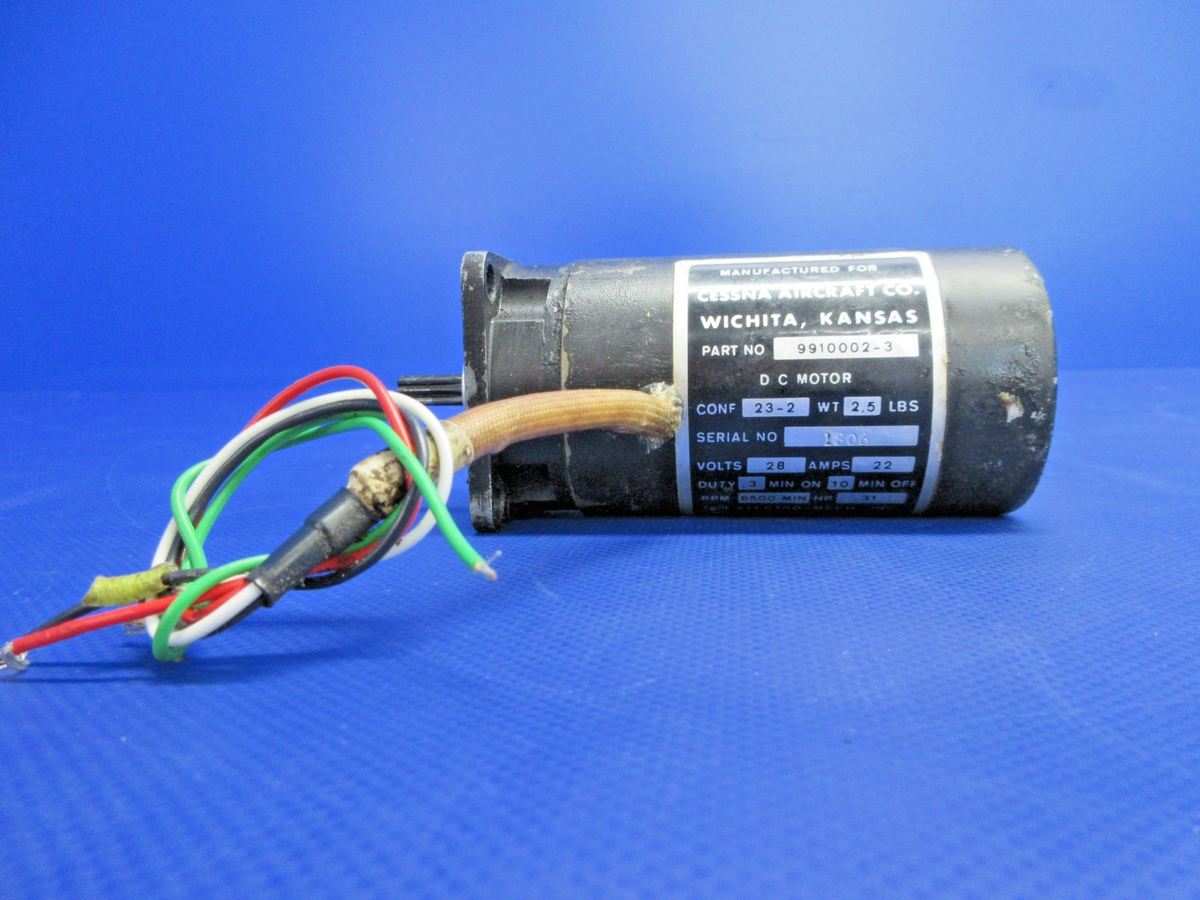 Cessna 310N Electro-Mech Landing Gear Motor 28V P/N 9910002-3 TESTED (0926-796)3