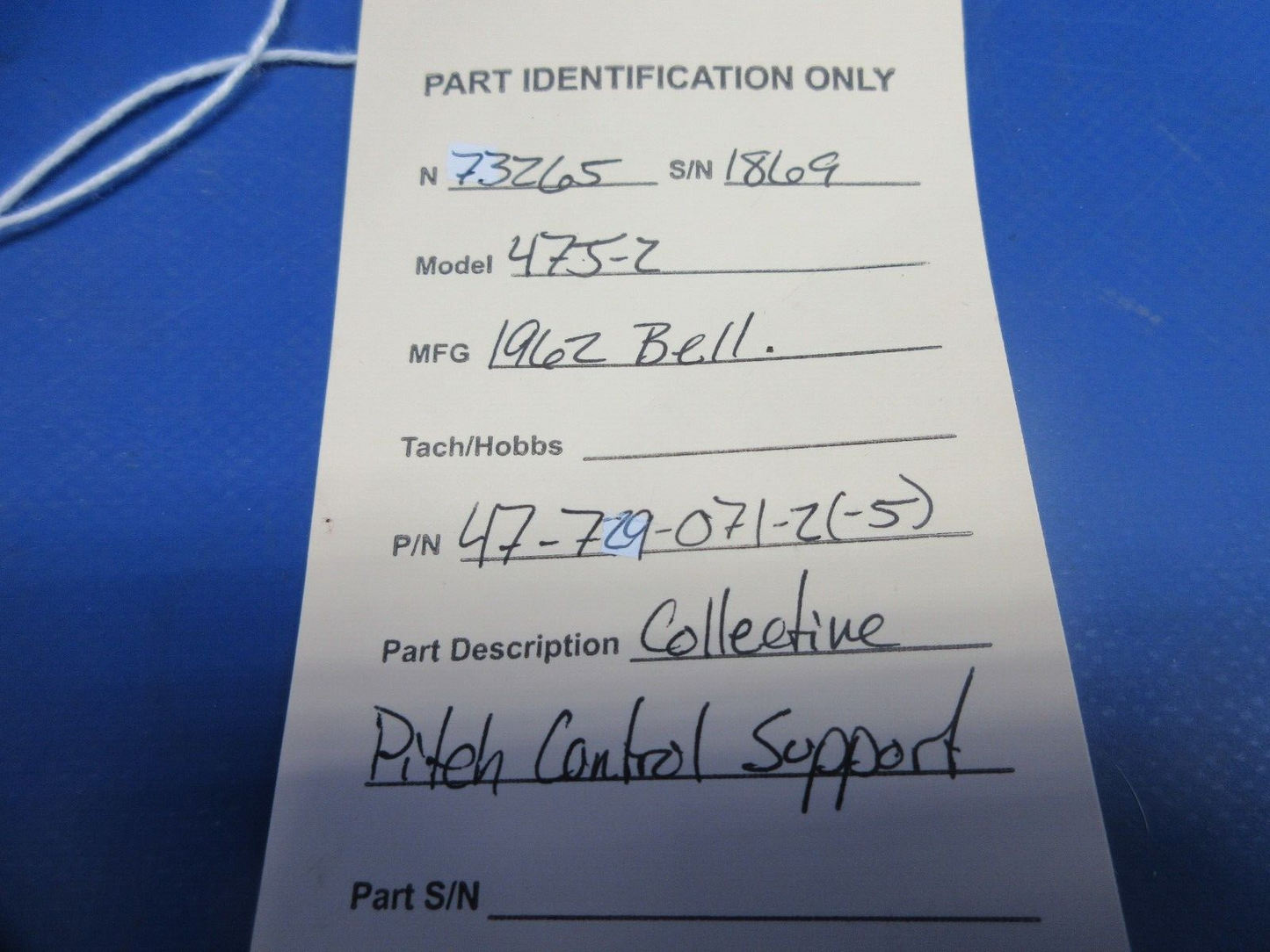 Bell 47J-2 Helicopter Collective Pitch Control Support 47-729-071-2 (1124-860)