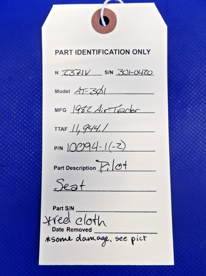 Air Tractor AT-301 Pilot Seat P/N 10094-1, 10094-2 (0926-1252)13