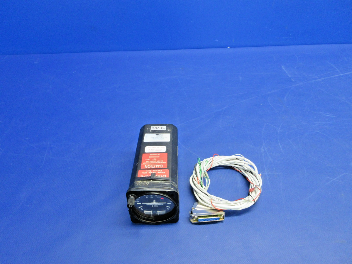 S-Tec Corp Turn Coordinator w/Connector P/N 01260-0-0-14 WARRANTY (0926-841)1