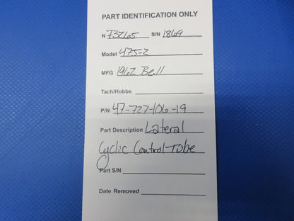 Bell 47J-2 Helicopter Lateral Cyclic Control Tube P/N 47-727-106-19 (1124-2034)8