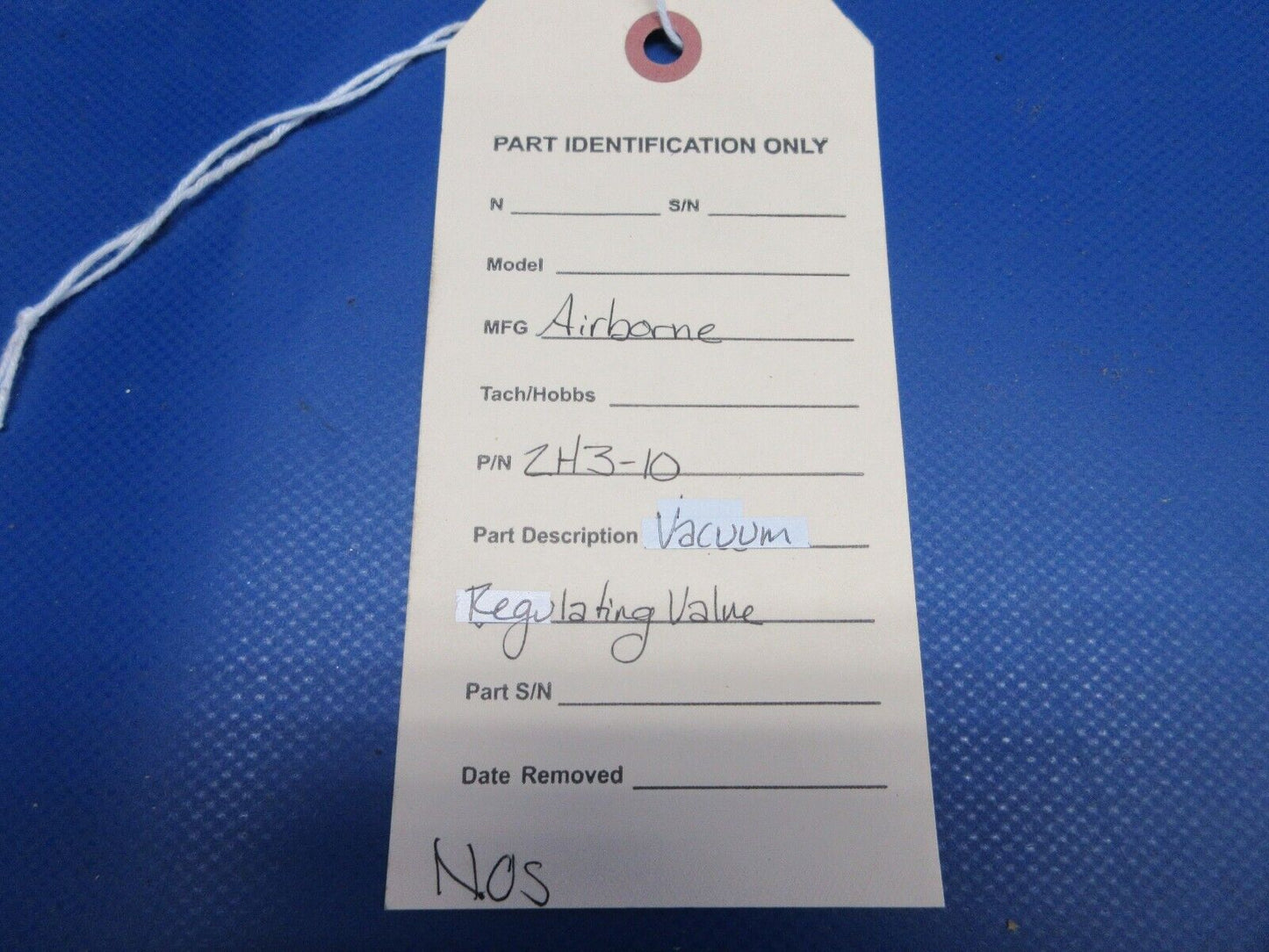 Airborne Vacuum Regulating Valve P/N 2H3-10 NOS (0424-1177)