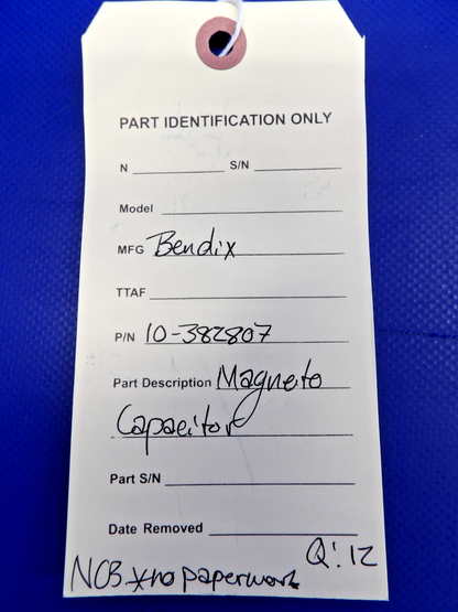 Bendix Magneto Capacitor P/N 10-382807 NOS (0426-1380)9
