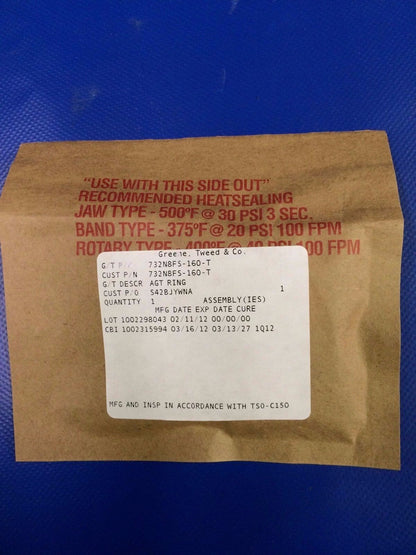 Dassault Falcon Aircraft Seal / Gasket P/N 732N8FS-160-T (1216-66)