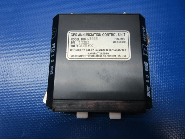 Mid-Continent GPS Annunciation Control Unit 28v MD41-1468 WARRANTY (1224-1345)