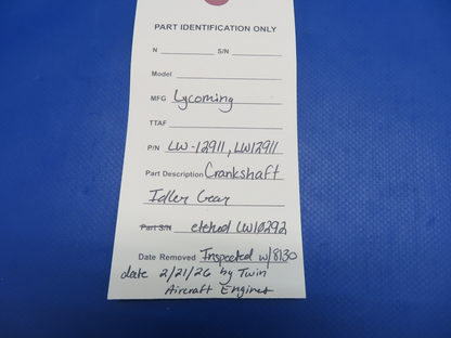 Lycoming Crankshaft Idler Gear P/N LW-12911 Inspected w/ 8130 (0326-1719)22