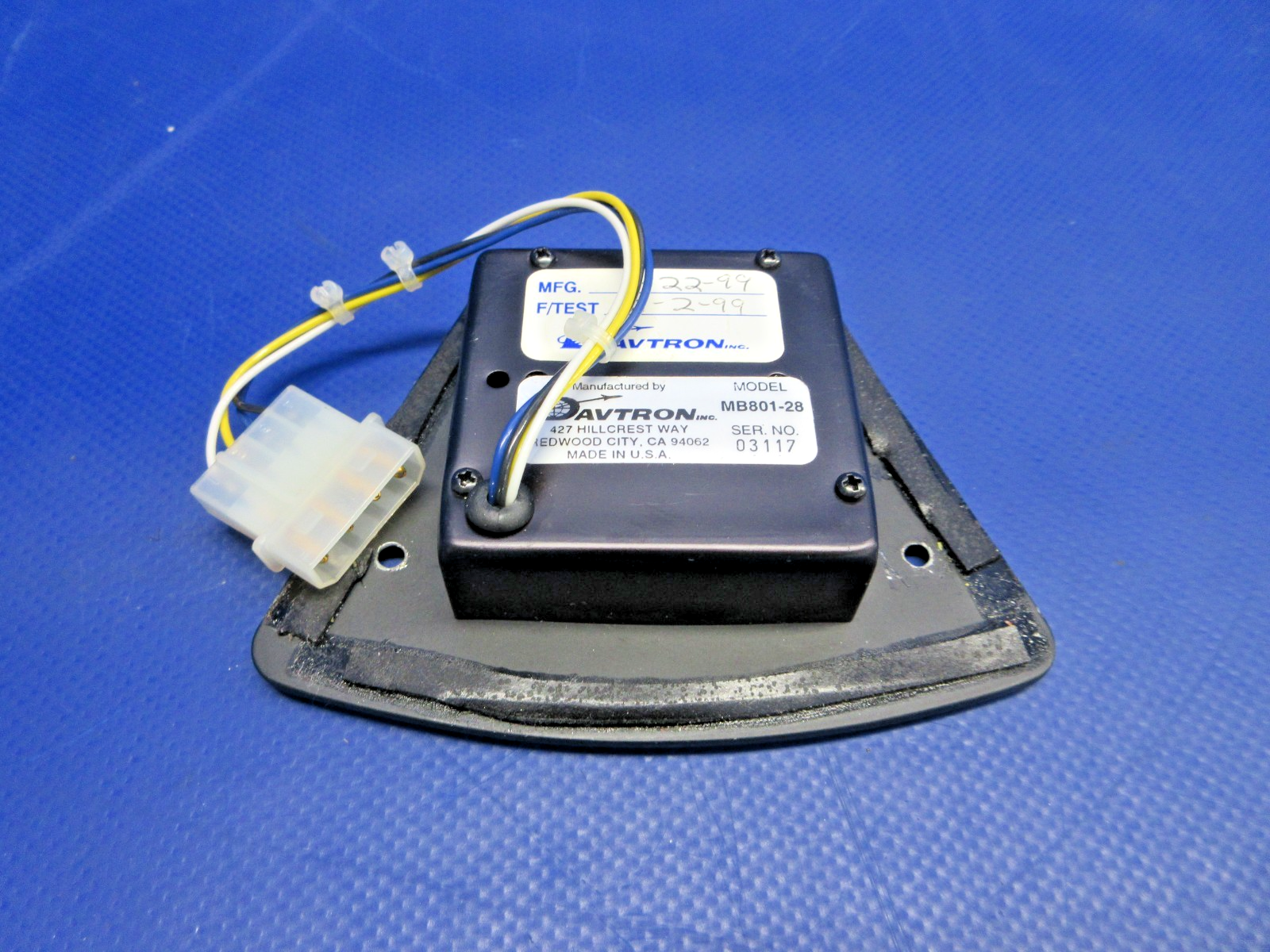 Beech Dual Yoke Davtron MB801-28 Digital Clock P/N MB801-28 TESTED (0626-896)2