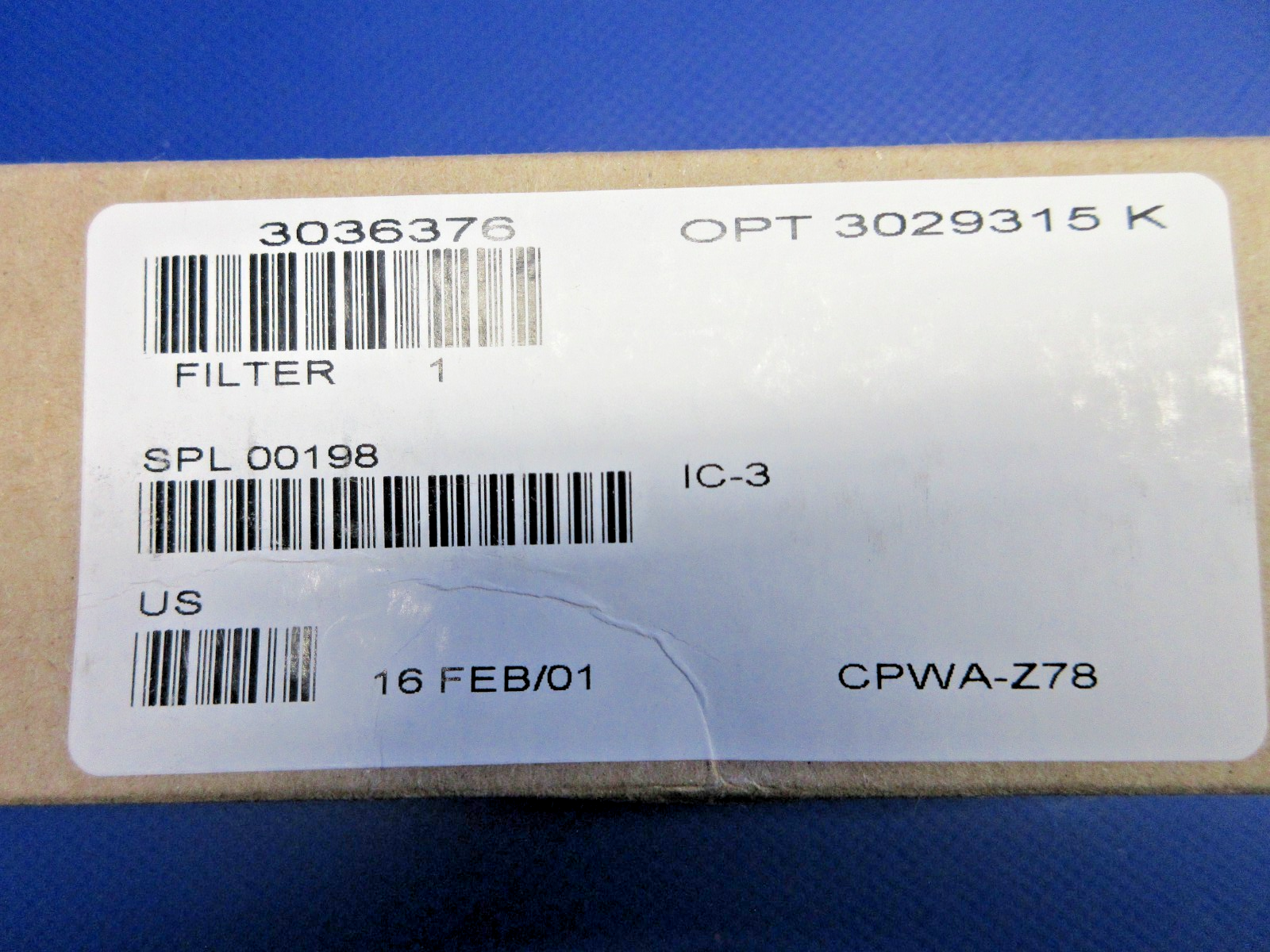 Pratt & Whitney Filter Element  P/N 3036376 NOS (0426-848)3