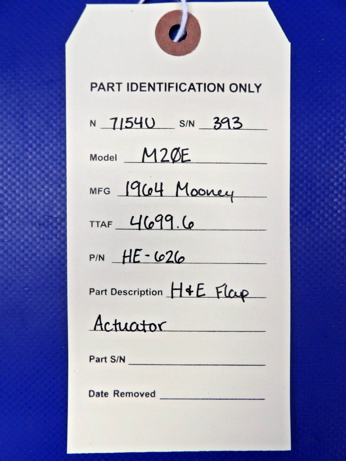 Mooney M20 / M20E H&E Flap Actuator P/N HE-626 (0826-1345)7