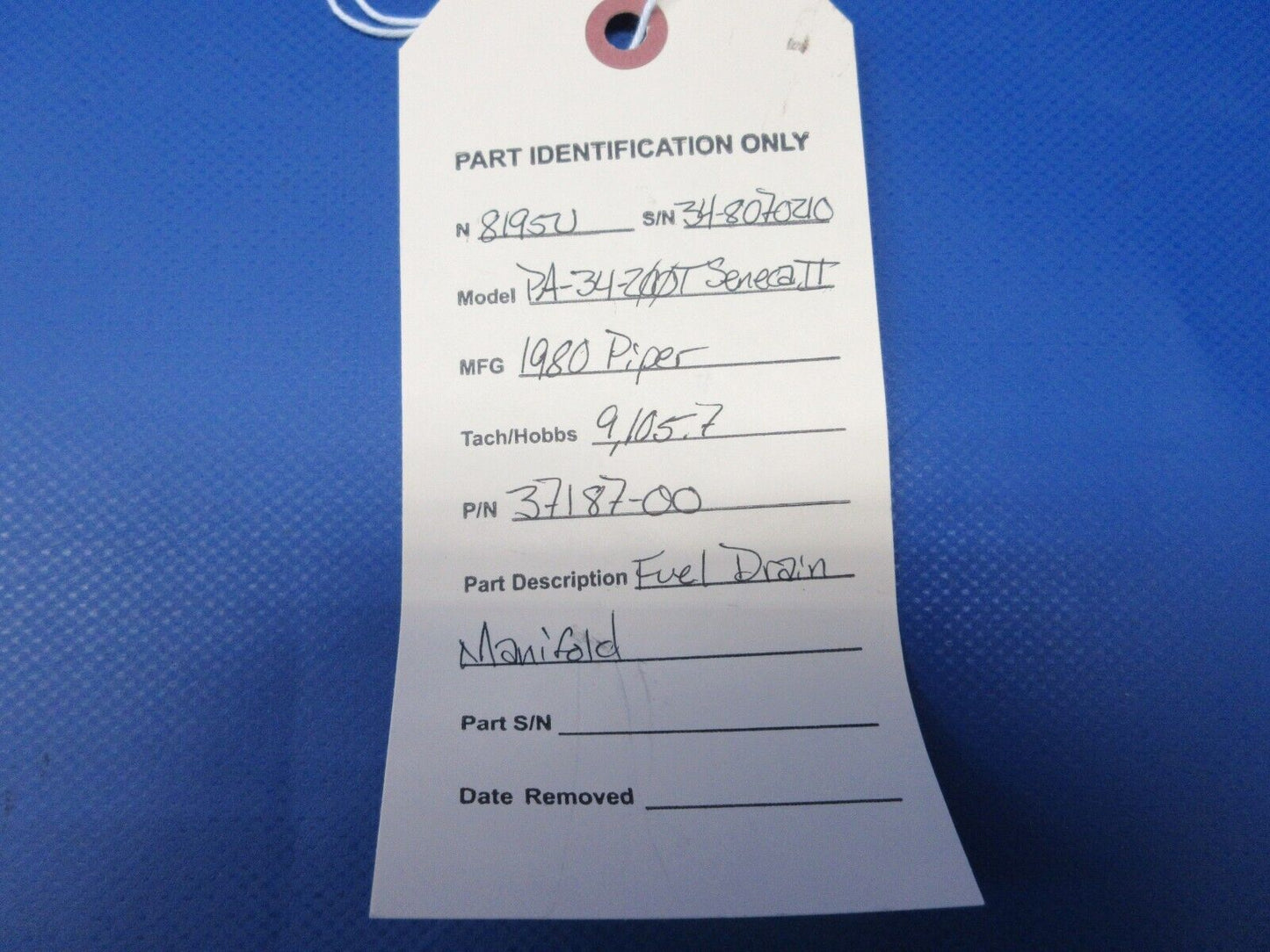 Piper PA-34-200T Seneca II Fuel Drain Manifold P/N 37187-00 (0524-1221)