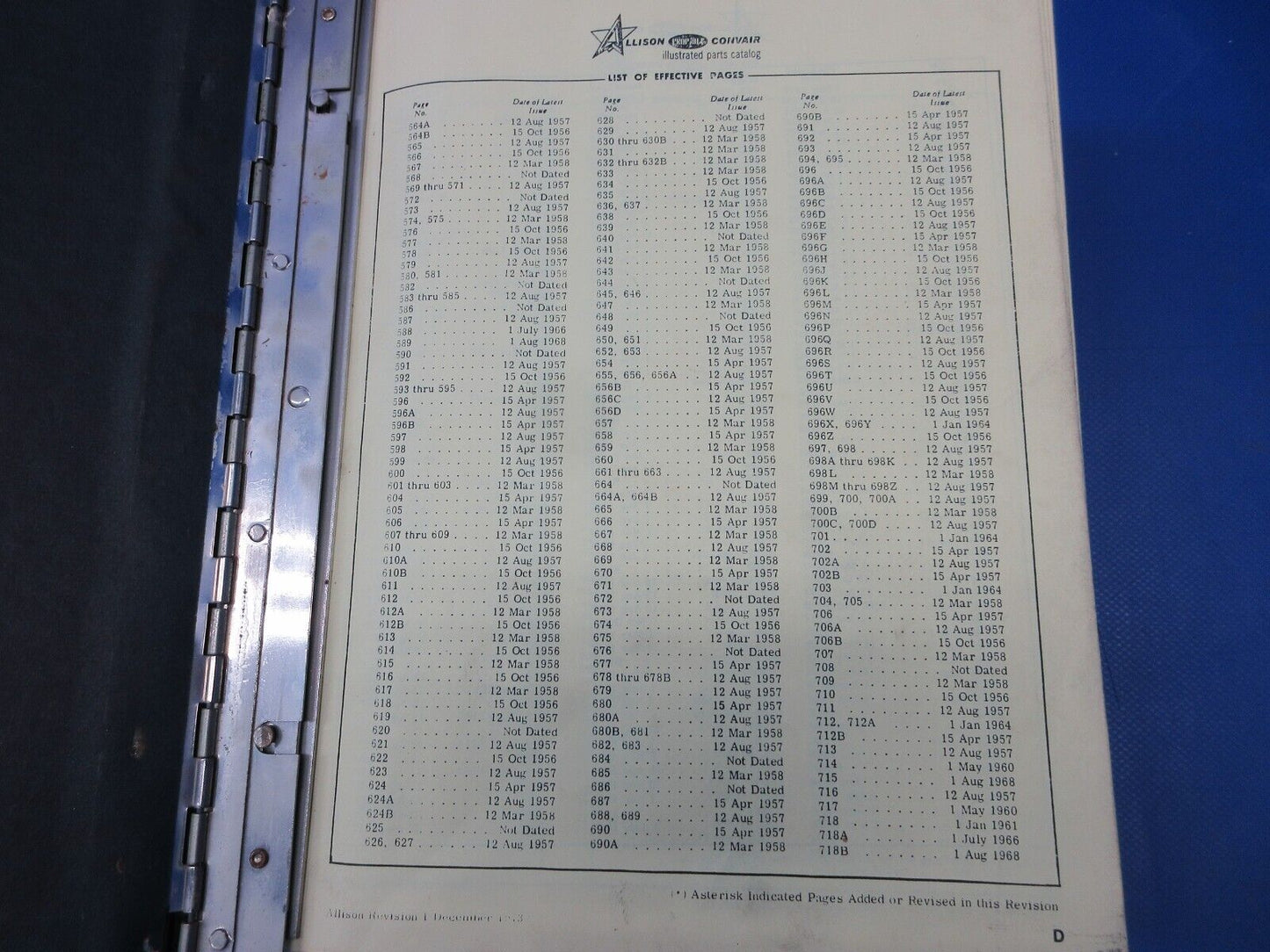 Allison / Convair 340/440 Prop-Jet Convair Illustrated Parts Catalog (0824-1257)