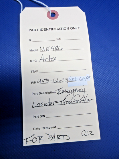 Artex ME406 Emergency Locator Transmitter P/N 453-6603 FOR PARTS (0426-736)6