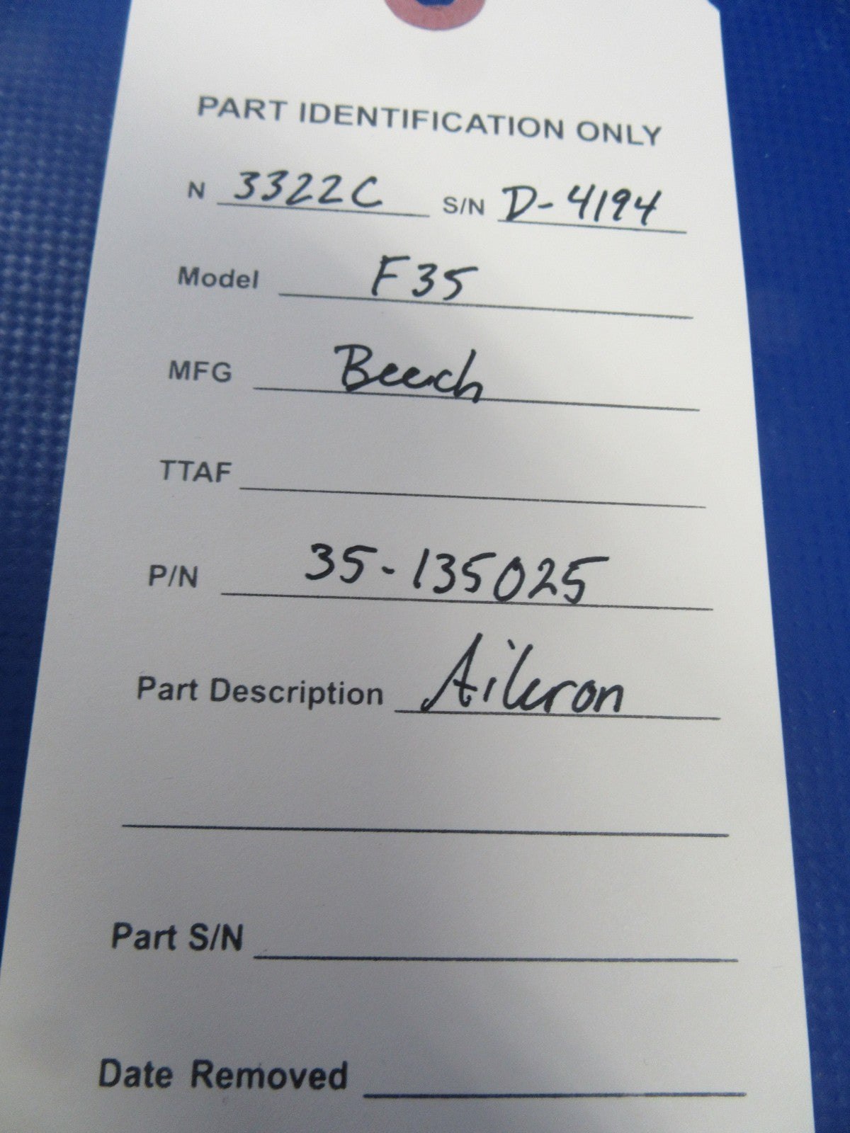 Beech 35 / F35 Bonanza Aileron LH or RH P/N 35-135025 (0326-28)14