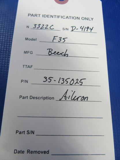 Beech 35 / F35 Bonanza Aileron LH or RH P/N 35-135025 (0326-28)14