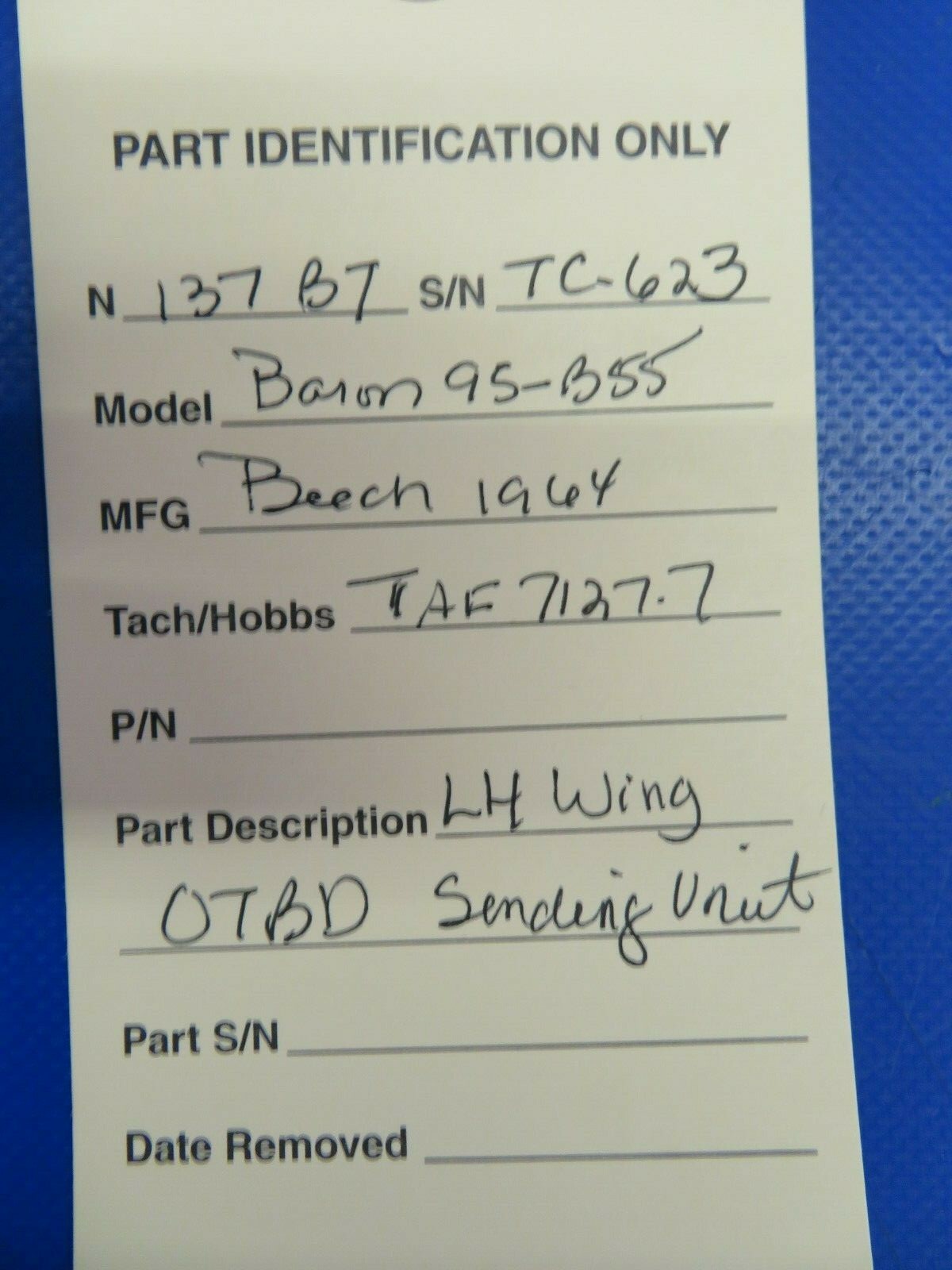 Beech Baron 95-B55 Fuel Sender / Transmitting Unit LH OTBD AUX (0320-42)8