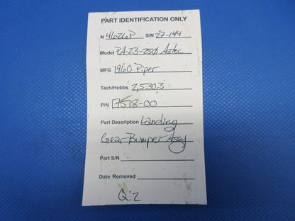 Piper PA-23-250 Aztec Landing Gear Bumper Assy P/N 17518-00 (0624-1336)