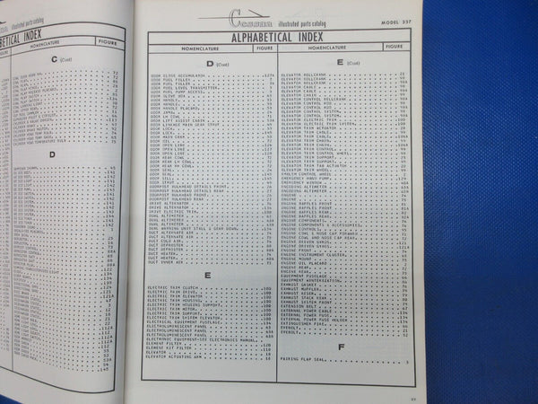 Cessna Skymaster 337G / F337G 1973 to 1976 Parts Catalog P/N P542-12 (1024-1293)