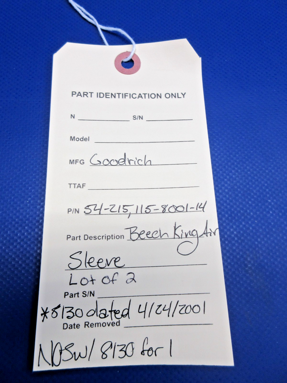 Goodrich Beech Sleeve P/N 54-215 w/8130 LOT OF 2 NOS (0426-805)10