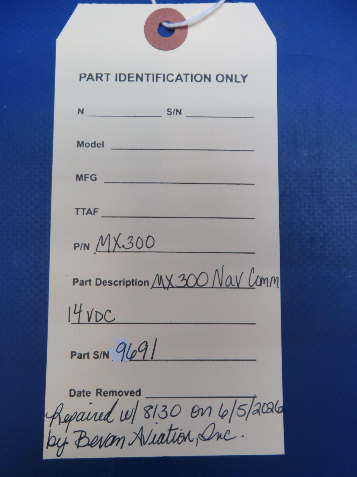 TKM MX300 NAV COMM 14vdc Aircraft Radio P/N MX300 REPAIRED w/ 8130 (0626-105)13