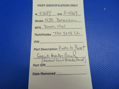 Beech N35 Bonanza Push to Reset Circuit Breaker Panel (1220-522)6