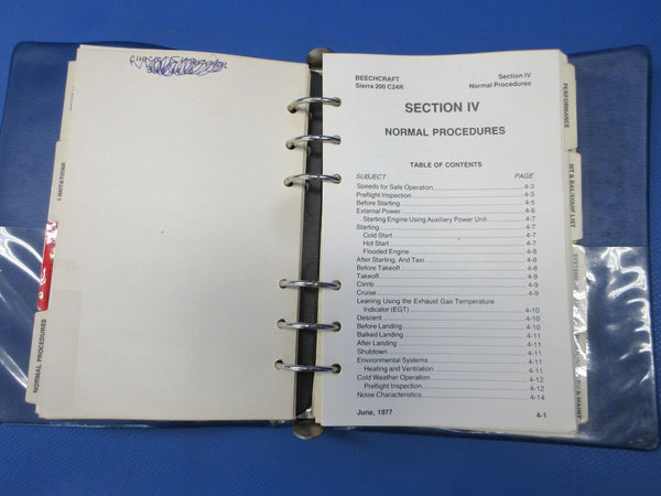 Beech C24R Pilot's Operating Handbook & Airplane Flight Manual (0624-1435)