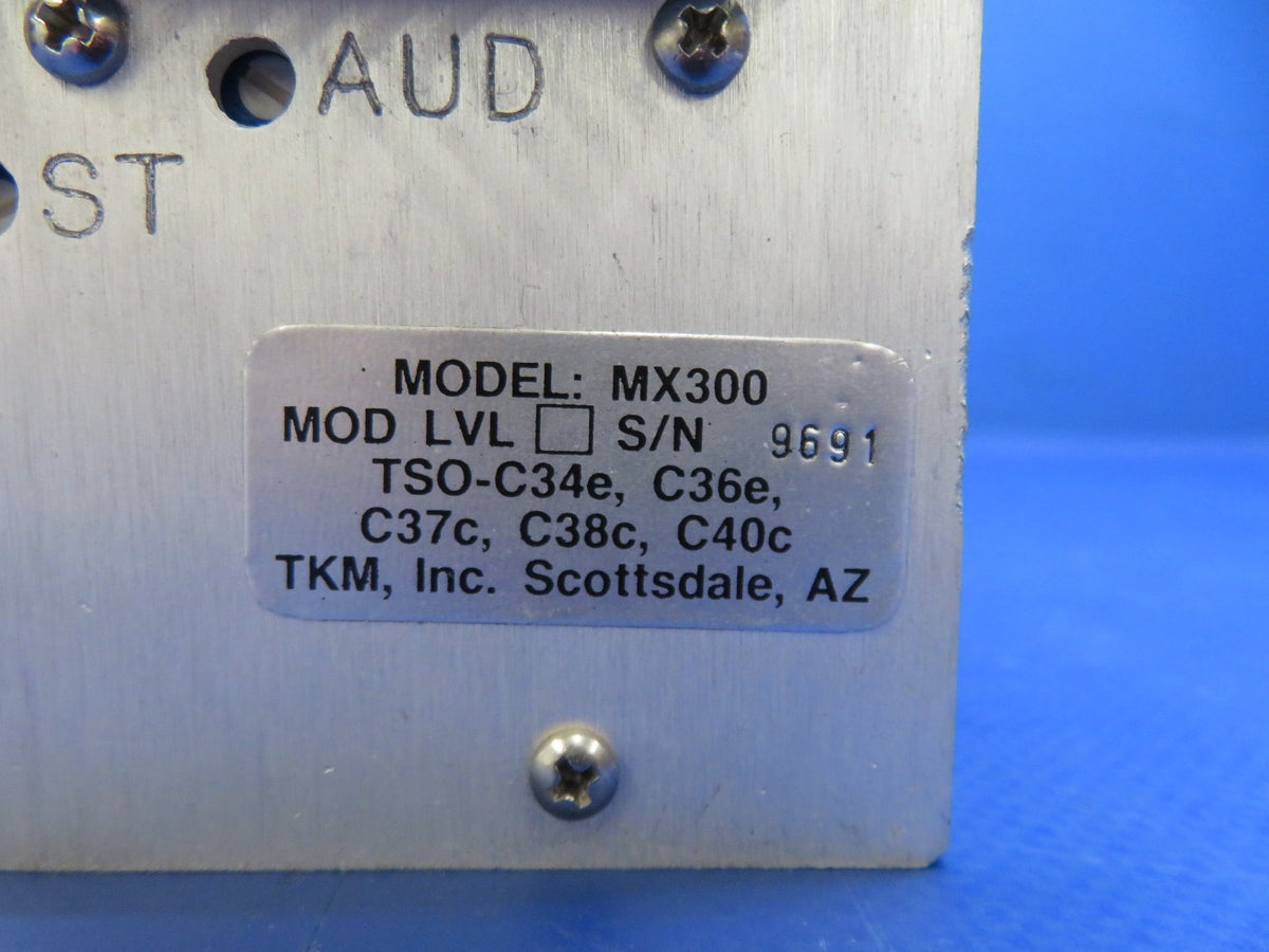 TKM MX300 NAV COMM 14vdc Aircraft Radio P/N MX300 REPAIRED w/ 8130 (0626-105)4