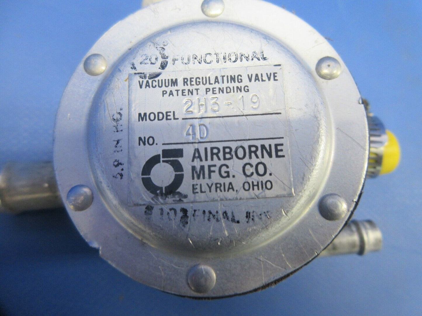 Piper PA-32RT-300T Lance II Vacuum Regulating Valve 2H3-19 (0924-875)