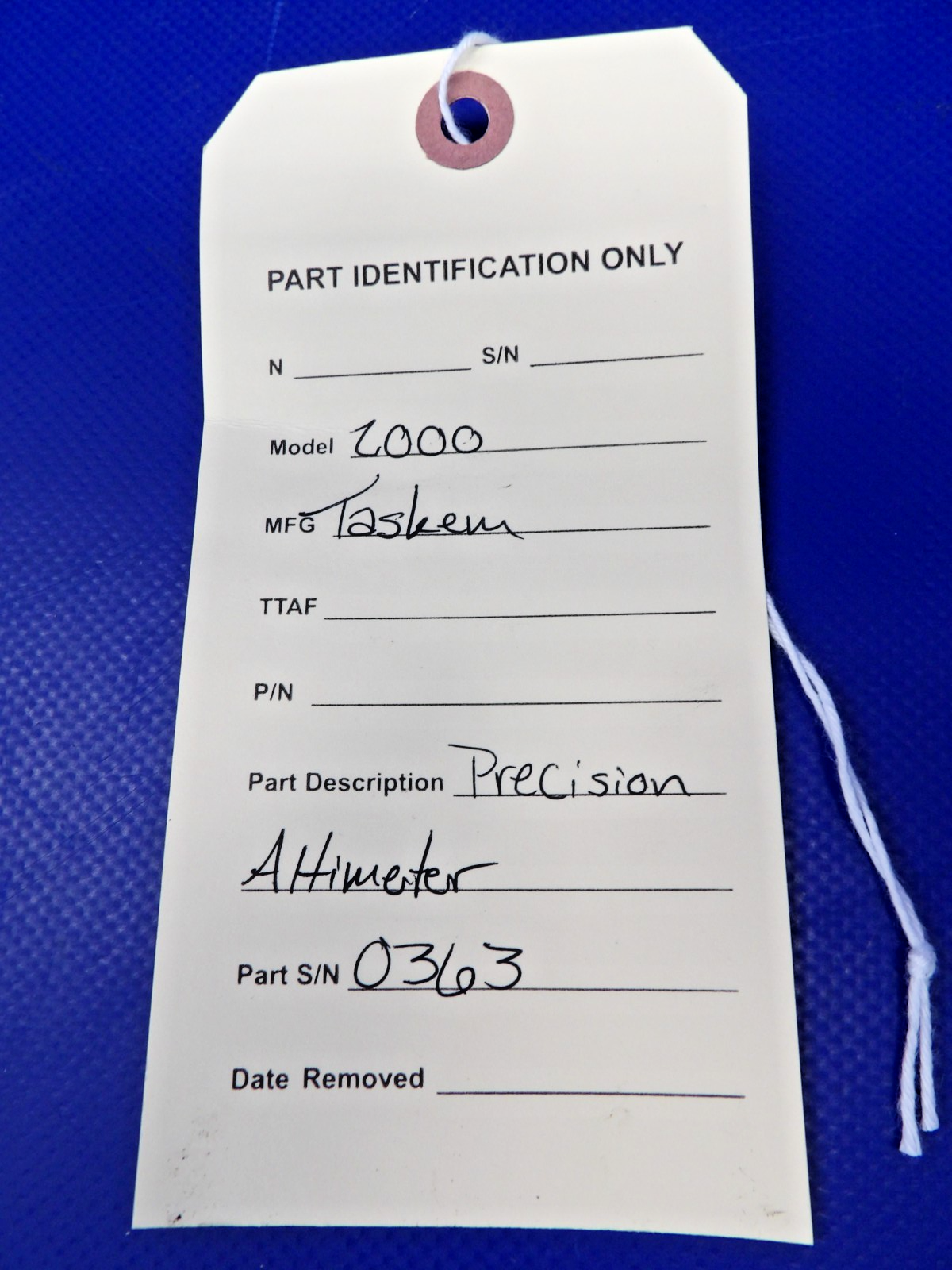 2000 Taskem Precision Altimeter WARRANTY (0426-1218)11