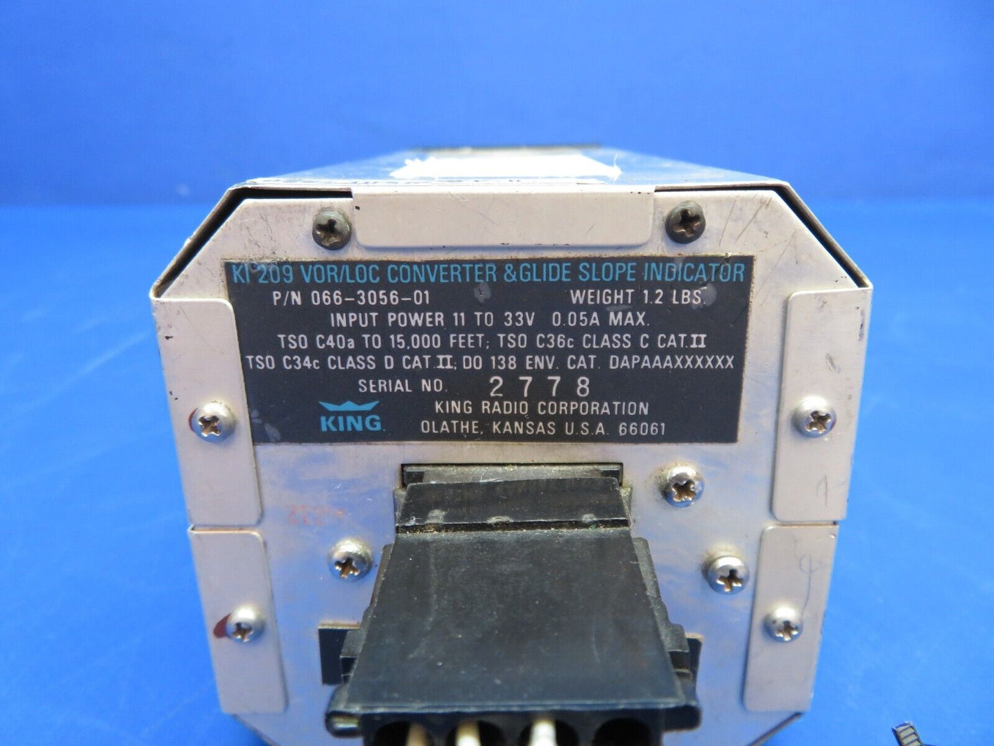 King KI-209 VOR/LOC Converter & GS Ind. 11-33V w/ 8130 P/N 066-3056-01 (0323-53)
