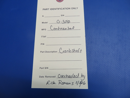 Continental O-300 Crankshaft P/N 628124, 653382 OVERHAULED (0326-1763)21