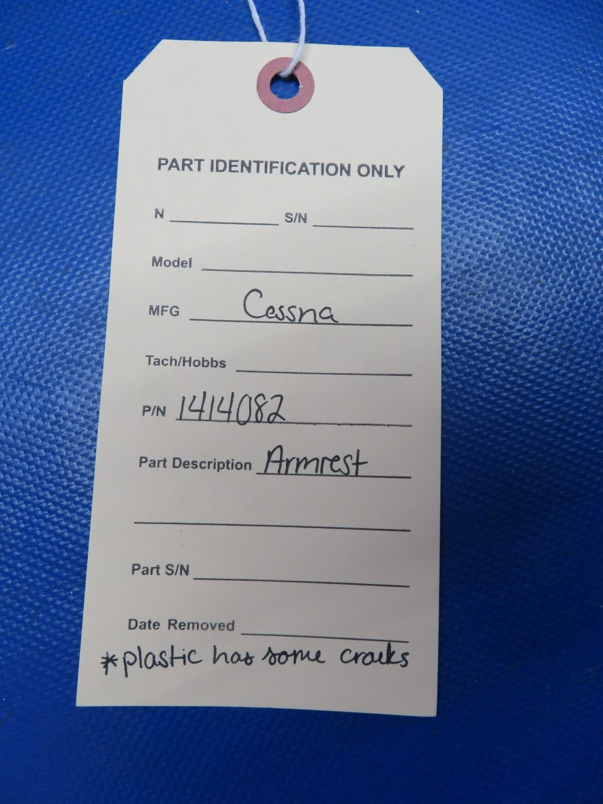 Cessna Armrest P/N 1414082 (0624-1813)
