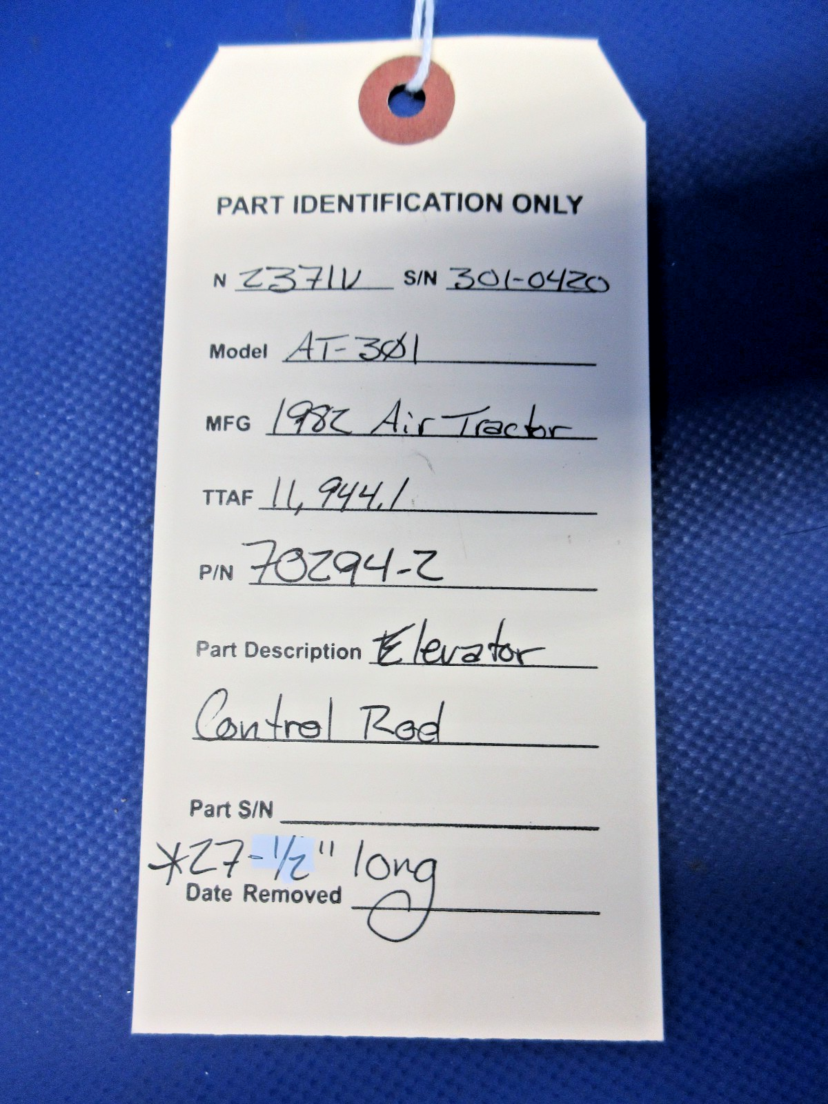 Air Tractor AT-301 Elevator Control Rod P/N 70294-2 (0926-807)8