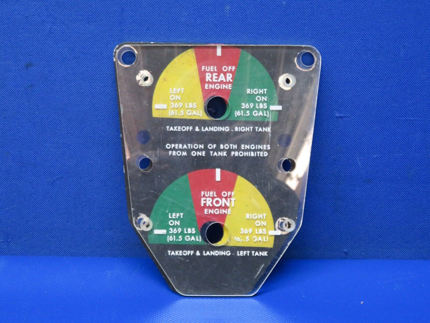 Cessna 337 Fuel Selector Glass Assembly P/N 1516211-9 (0324-1244)