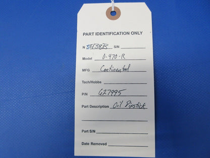 Continental IO-470-R Oil Dipstick P/N 627995 (0924-2021)