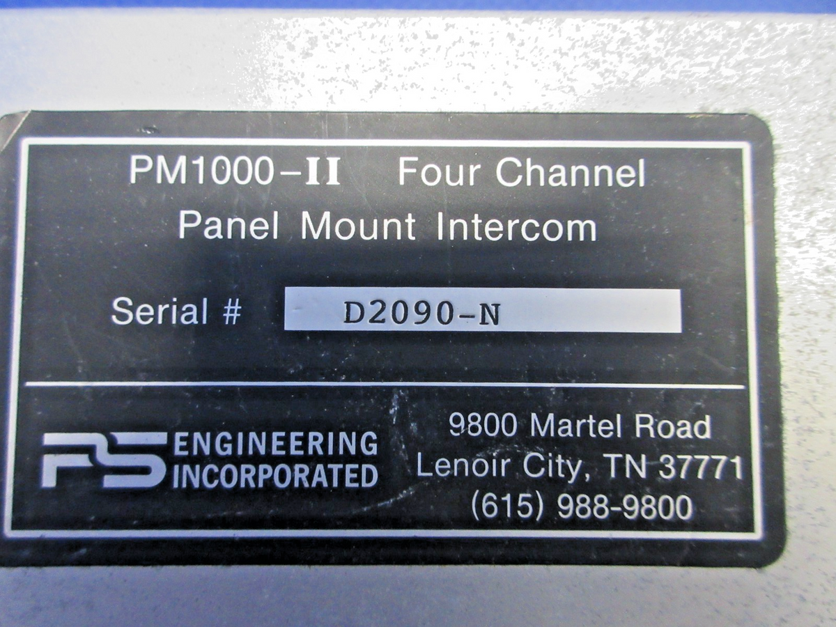 PS Engineering PM1000-II 4 Channel Intercom P/N PM1000-II WARRANTY (0926-886)3