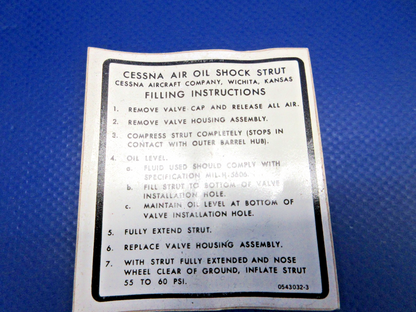 Cessna Assorted Placards LOT P/N 0543032-3 NOS (0426-721)4