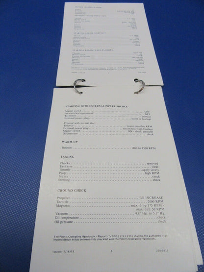 Various Original Piper Checklists PA-28 / PA-32 Lot of 9 (0124-31)