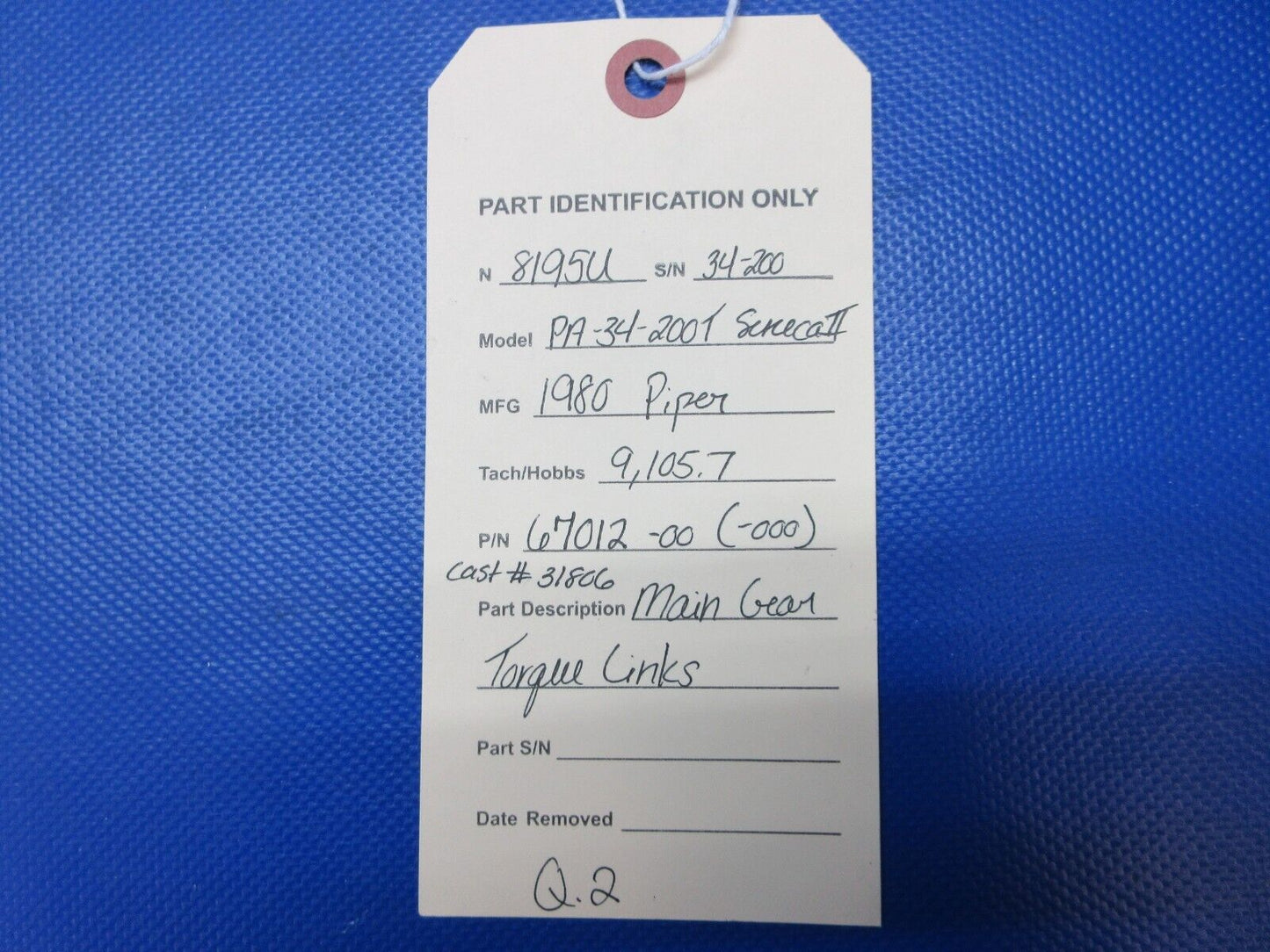 Piper PA-34-200T Seneca II Main Gear Torque Links P/N 67012-00 (0924-1378)