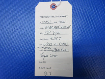 Piper PA-34-200T Seneca II Main Gear Torque Links P/N 67012-00 (0924-1378)
